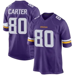 Men's Cris Carter Minnesota Vikings No.80 Game Team Color Jersey - Purple