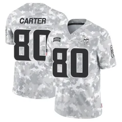 Men's Cris Carter Minnesota Vikings No.80 Limited 2024 Salute to Service Jersey - Arctic Camo
