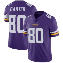 Men's Cris Carter Minnesota Vikings No.80 Limited Team Color Vapor Untouchable Jersey - Purple