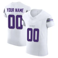 Men's Custom Minnesota Vikings No.00 Elite Alternate Vapor F.U.S.E. Jersey - White