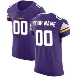 Men's Custom Minnesota Vikings No.00 Elite Team Color Vapor Untouchable Jersey - Purple