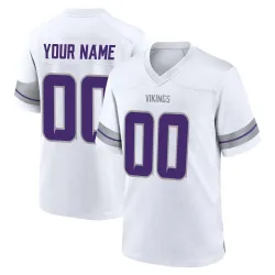 Men's Custom Minnesota Vikings No.00 Game Alternate Jersey - White