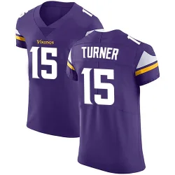 Men's Dallas Turner Minnesota Vikings No.15 Elite Team Color Vapor Untouchable Jersey - Purple