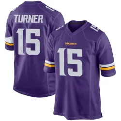 Men's Dallas Turner Minnesota Vikings No.15 Game Team Color Jersey - Purple