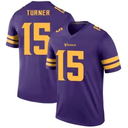 Men's Dallas Turner Minnesota Vikings No.15 Legend Color Rush Jersey - Purple