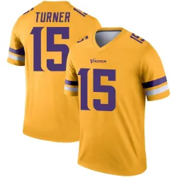 Men's Dallas Turner Minnesota Vikings No.15 Legend Inverted Jersey - Gold