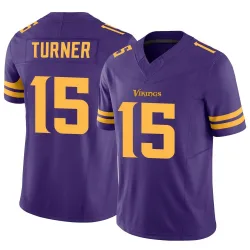 Men's Dallas Turner Minnesota Vikings No.15 Limited Alternate Vapor F.U.S.E. Jersey - Purple