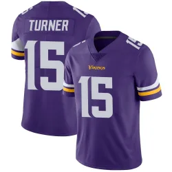 Men's Dallas Turner Minnesota Vikings No.15 Limited Team Color Vapor Untouchable Jersey - Purple