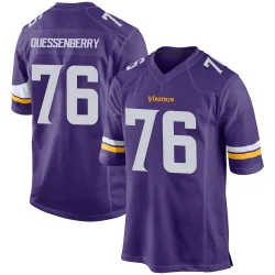 Men's David Quessenberry Minnesota Vikings No.76 Game Team Color Jersey - Purple