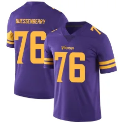 Men's David Quessenberry Minnesota Vikings No.76 Limited Color Rush Jersey - Purple