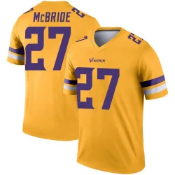 Men's DeWayne McBride Minnesota Vikings No.27 Legend Inverted Jersey - Gold