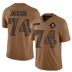 Men's Donovan Jackson Minnesota Vikings No.74 Limited 2023 Salute To Service Jersey - Brown