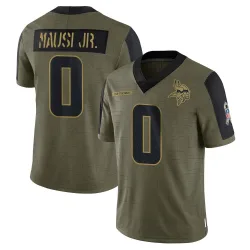 Men's Dorian Mausi Jr. Minnesota Vikings No.0 Limited 2021 Salute To Service Jersey - Olive
