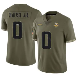 Men's Dorian Mausi Jr. Minnesota Vikings No.0 Limited 2022 Salute To Service Jersey - Olive