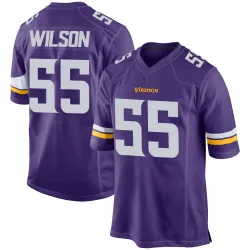 Men's Eric Wilson Minnesota Vikings No.55 Game Team Color Jersey - Purple
