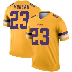 Men's Fabian Moreau Minnesota Vikings No.23 Legend Inverted Jersey - Gold