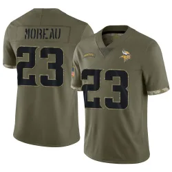 Men's Fabian Moreau Minnesota Vikings No.23 Limited 2022 Salute To Service Jersey - Olive