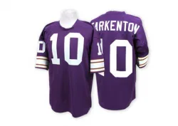 Men's Fran Tarkenton Minnesota Vikings No.10 Authentic Mitchell And Ness Team Color Throwback Jersey - Purple