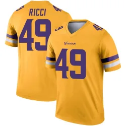 Men's Giovanni Ricci Minnesota Vikings No.49 Legend Inverted Jersey - Gold