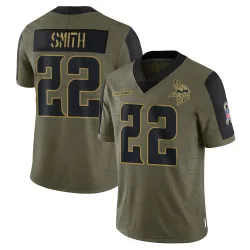 Men's Harrison Smith Minnesota Vikings No.22 Limited 2021 Salute To Service Jersey - Olive