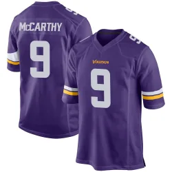 Men's J.J. McCarthy Minnesota Vikings No.9 Game Team Color Jersey - Purple