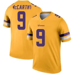 Men's J.J. McCarthy Minnesota Vikings No.9 Legend Inverted Jersey - Gold