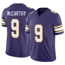 Men's J.J. McCarthy Minnesota Vikings No.9 Limited Classic Vapor F.U.S.E. Jersey - Purple