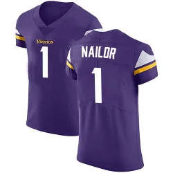 Men's Jalen Nailor Minnesota Vikings No.1 Elite Team Color Vapor Untouchable Jersey - Purple