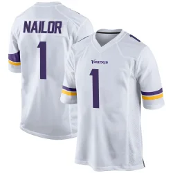 Men's Jalen Nailor Minnesota Vikings No.1 Game Jersey - White