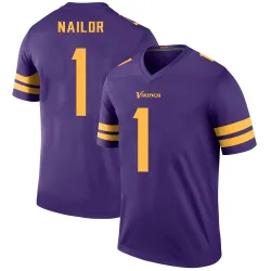 Men's Jalen Nailor Minnesota Vikings No.1 Legend Color Rush Jersey - Purple