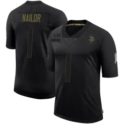 Men's Jalen Nailor Minnesota Vikings No.1 Limited 2020 Salute To Service Jersey - Black