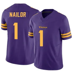 Men's Jalen Nailor Minnesota Vikings No.1 Limited Alternate Vapor F.U.S.E. Jersey - Purple