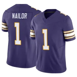 Men's Jalen Nailor Minnesota Vikings No.1 Limited Classic Vapor F.U.S.E. Jersey - Purple