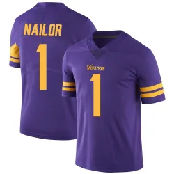 Men's Jalen Nailor Minnesota Vikings No.1 Limited Color Rush Jersey - Purple