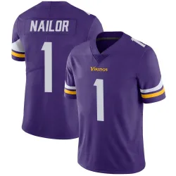 Men's Jalen Nailor Minnesota Vikings No.1 Limited Team Color Vapor Untouchable Jersey - Purple