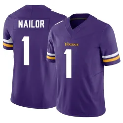 Men's Jalen Nailor Minnesota Vikings No.1 Limited Vapor F.U.S.E. Jersey - Purple