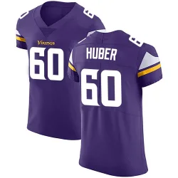 Men's Joe Huber Minnesota Vikings No.60 Elite Team Color Vapor Untouchable Jersey - Purple