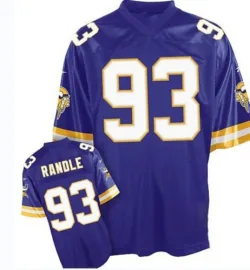 Men's John Randle Minnesota Vikings No.93 Authentic Mitchell And Ness Team Color Throwback Jersey - Purple
