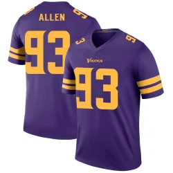 Men's Jonathan Allen Minnesota Vikings No.93 Legend Color Rush Jersey - Purple