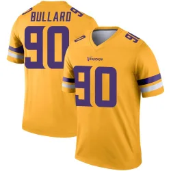 Men's Jonathan Bullard Minnesota Vikings No.90 Legend Inverted Jersey - Gold