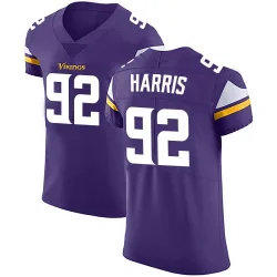 Men's Jonathan Harris Minnesota Vikings No.92 Elite Team Color Vapor Untouchable Jersey - Purple
