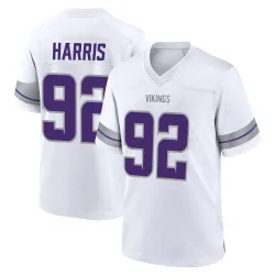 Men's Jonathan Harris Minnesota Vikings No.92 Game Alternate Jersey - White