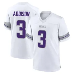 Men's Jordan Addison Minnesota Vikings No.3 Game Alternate Jersey - White
