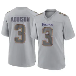 Men's Jordan Addison Minnesota Vikings No.3 Game Atmosphere Fashion Jersey - Gray