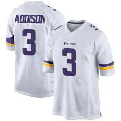 Men's Jordan Addison Minnesota Vikings No.3 Game Jersey - White