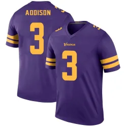 Men's Jordan Addison Minnesota Vikings No.3 Legend Color Rush Jersey - Purple