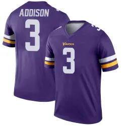 Men's Jordan Addison Minnesota Vikings No.3 Legend Jersey - Purple
