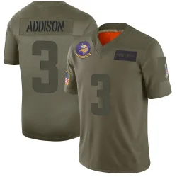 Men's Jordan Addison Minnesota Vikings No.3 Limited 2019 Salute to Service Jersey - Camo