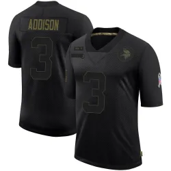 Men's Jordan Addison Minnesota Vikings No.3 Limited 2020 Salute To Service Jersey - Black