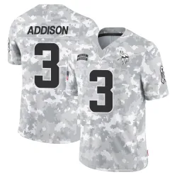 Men's Jordan Addison Minnesota Vikings No.3 Limited 2024 Salute to Service Jersey - Arctic Camo